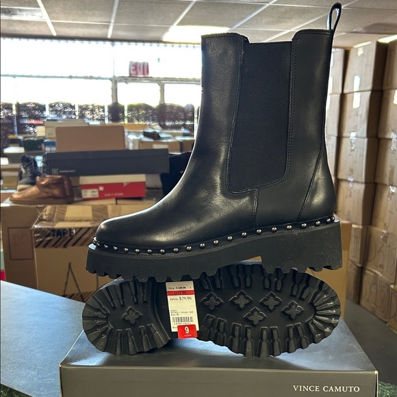 Vince Camuto Shoes - Vince Camuto Black Studded Combat Boots